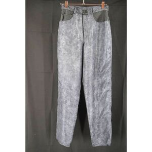 Major Damage Gray 100% Silk Leather Trim Pants - 30